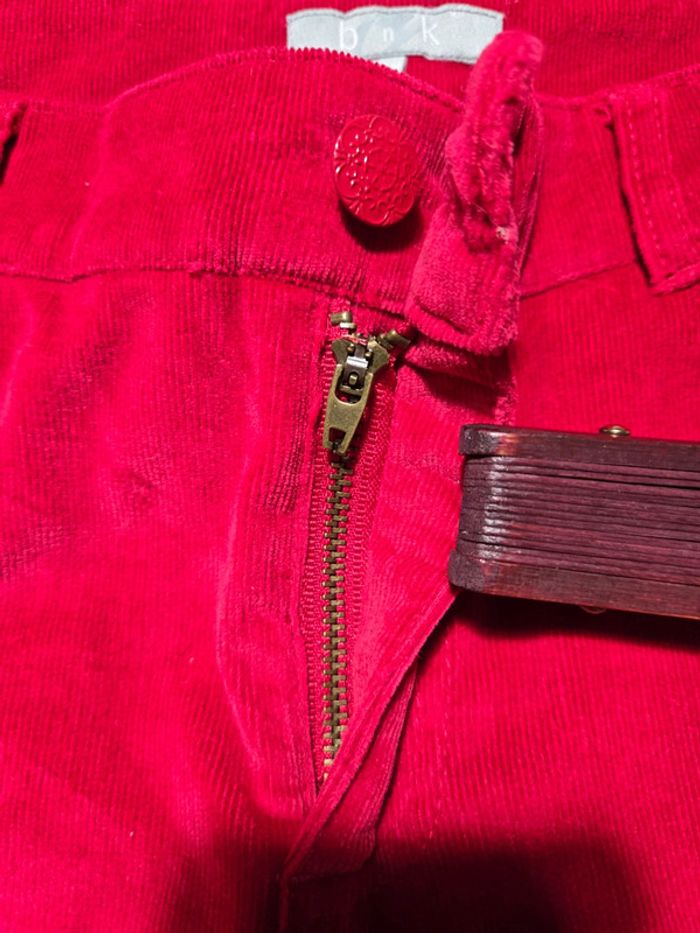 Pantalon rouge effet velours BNK - photo numéro 4