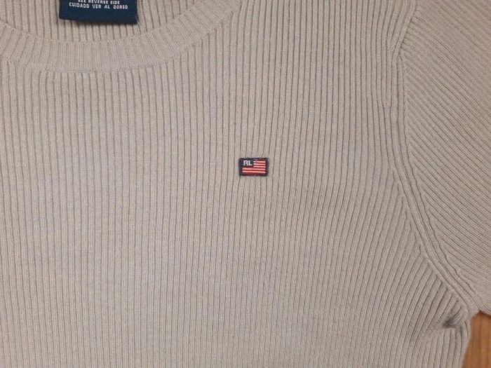 Pull vintage ralph lauren polo jeans femme - beige - taille XL - photo numéro 4