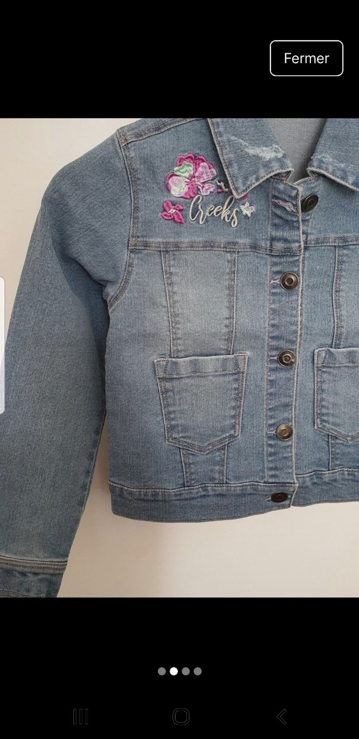 Veste en jean brodée Creeks - photo numéro 2