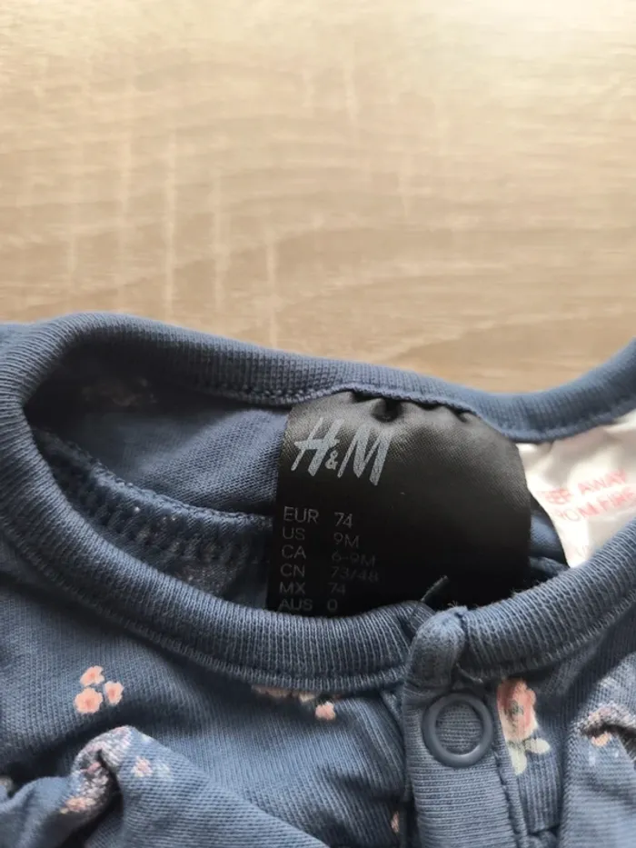 Pyjama léger sans pieds fleuri  h&m 74 cm - photo numéro 3