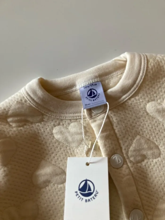 Cardigan à cœur, petit bateau, 3 ans - photo numéro 2