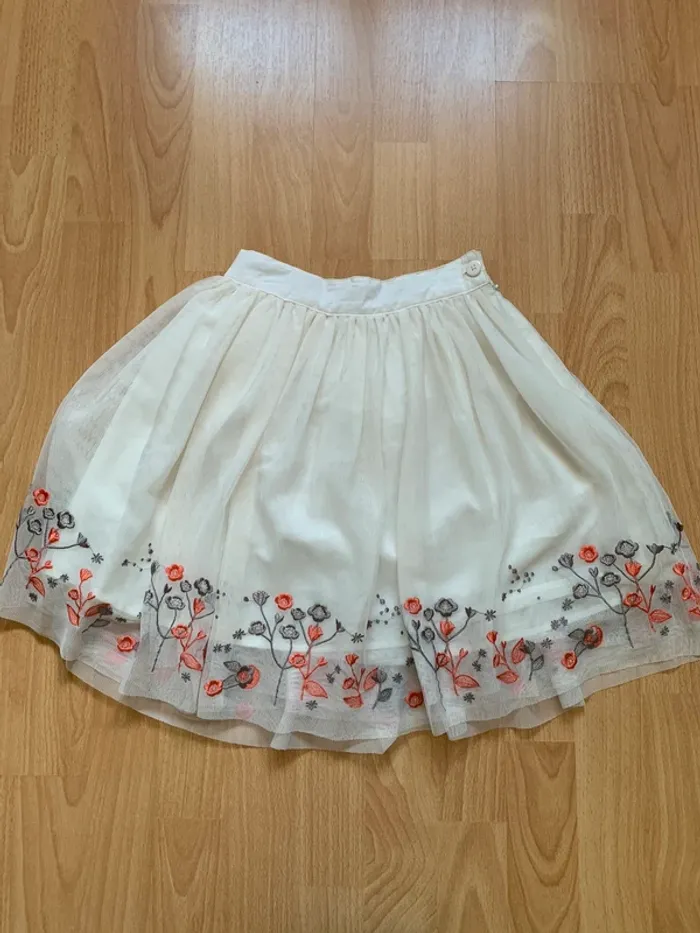 Jupe blanche crème été fête fille 5 ans