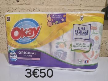 Paquet de 8 rouleaux d'essuie-tout okay decore 