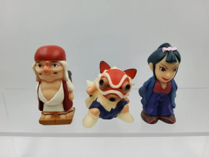 3 Ghibli Yubi Ningyo Figures - Princess Mononoke