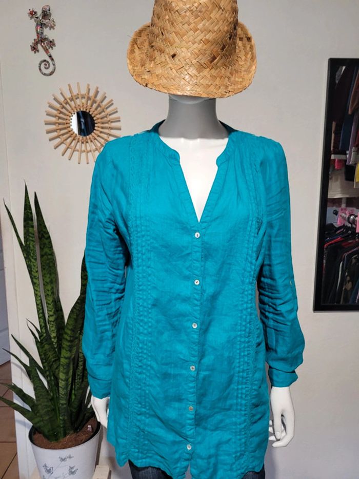 Chemise lin et broderies