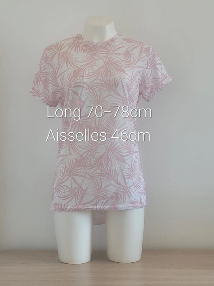 Thsirt col rond manches courtes feuilles XS 34 Primark - photo numéro 2