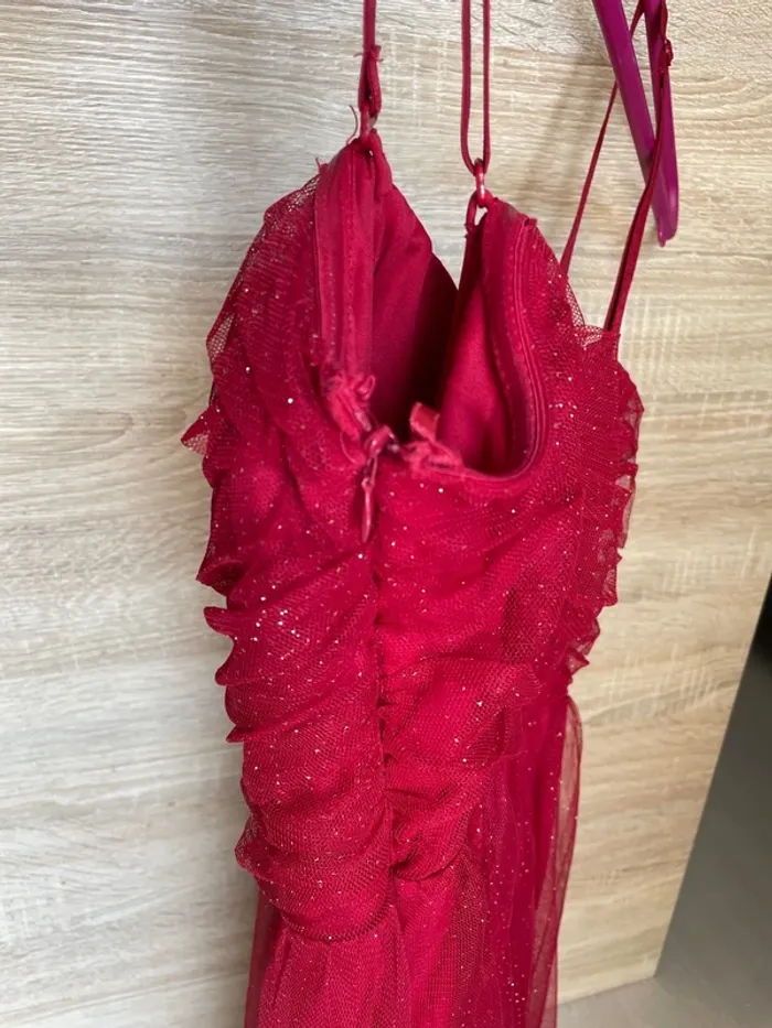 Robe de soirée rouge scintillantes - taille 38 - photo numéro 4