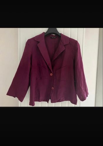 Veste chemise violette en lin vintage