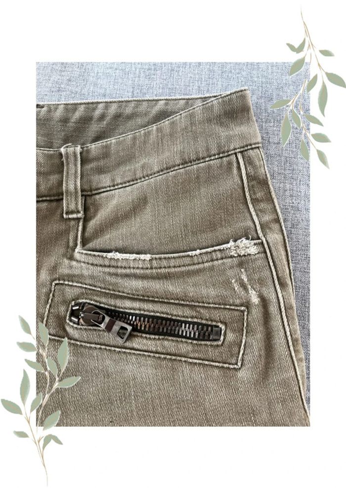 Jean Vert Effet Usé/Déchiré – Balmain – Taille 40 💚 - photo numéro 2