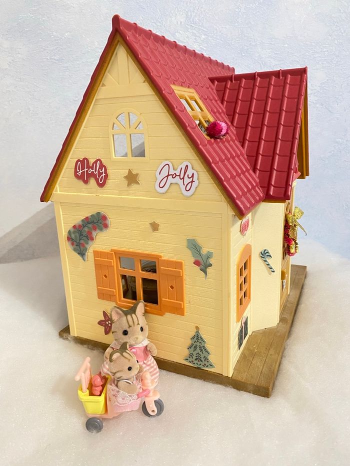 Maison éclairée Hillcrest sylvanian famille ours polaires noël - photo numéro 9