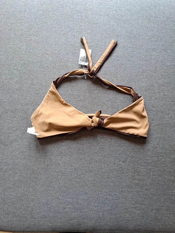 Maillot de bain / bikini réversible marron / beige en M - photo numéro 7