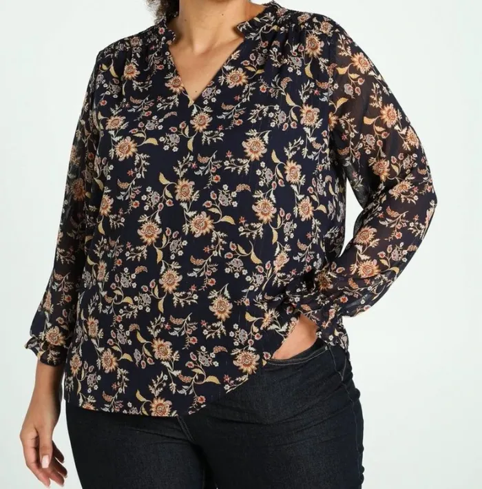 Blouse imprimé cachemire Paprika – Taille 2 – Neuve