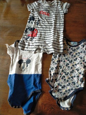 Lot body Mickey 12 mois