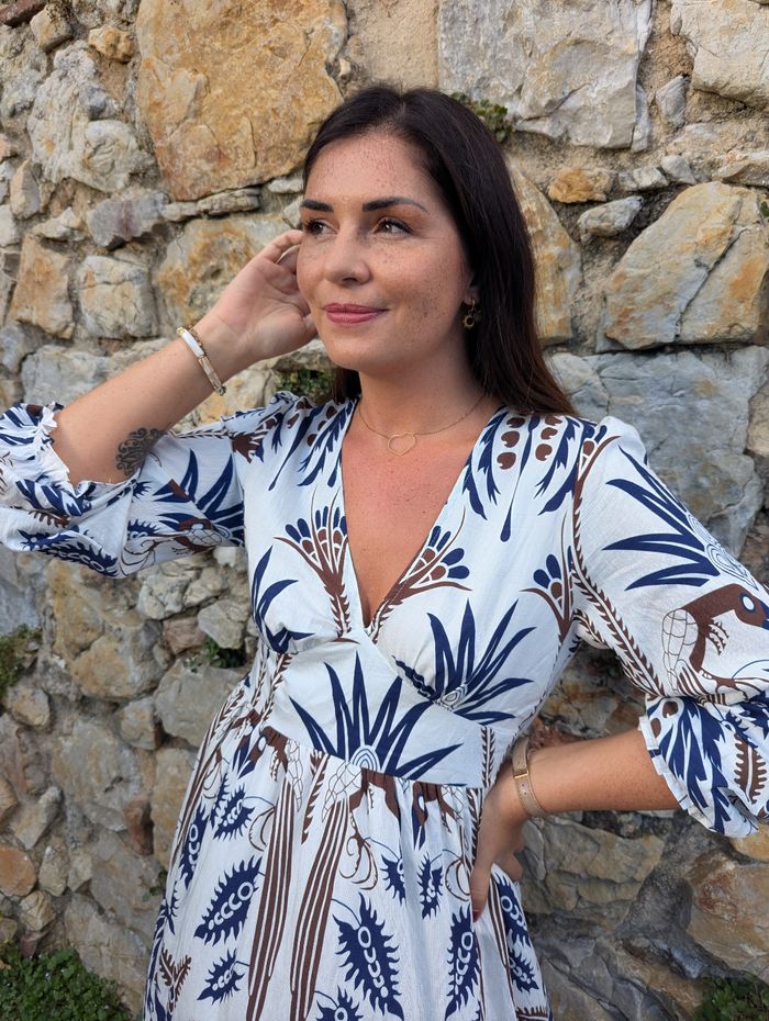 Robe Marseilles motif palmiers décolleté en V
Taille S/M - photo numéro 3