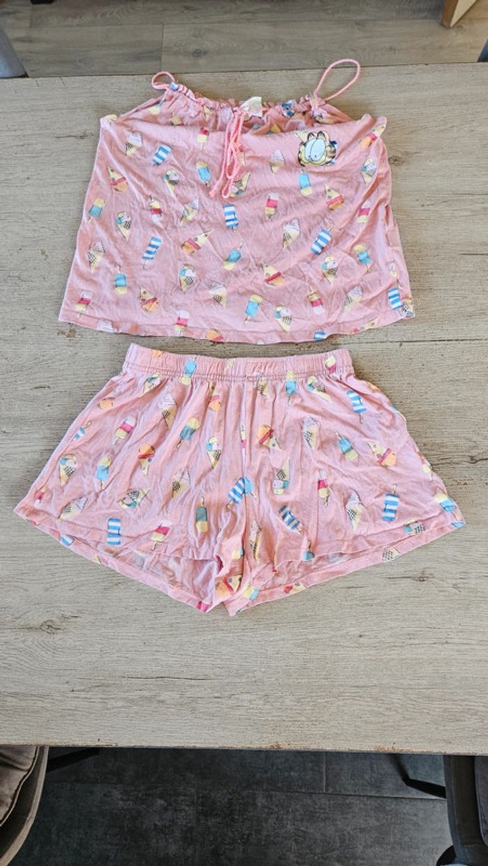 Pyjama 2 pièces rose trés clair Garfield, Women'secret, taille XS,peu mis