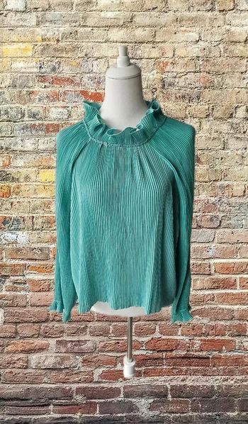 Blouse gaufrée couleur menthe, Made in italy, taille 44