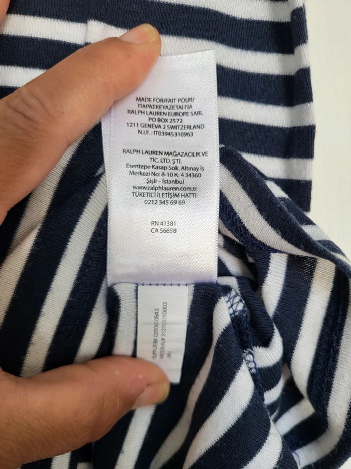 T-shirt marinière Ralph Lauren 10 ans comme neuf Prix Ferme - photo numéro 5