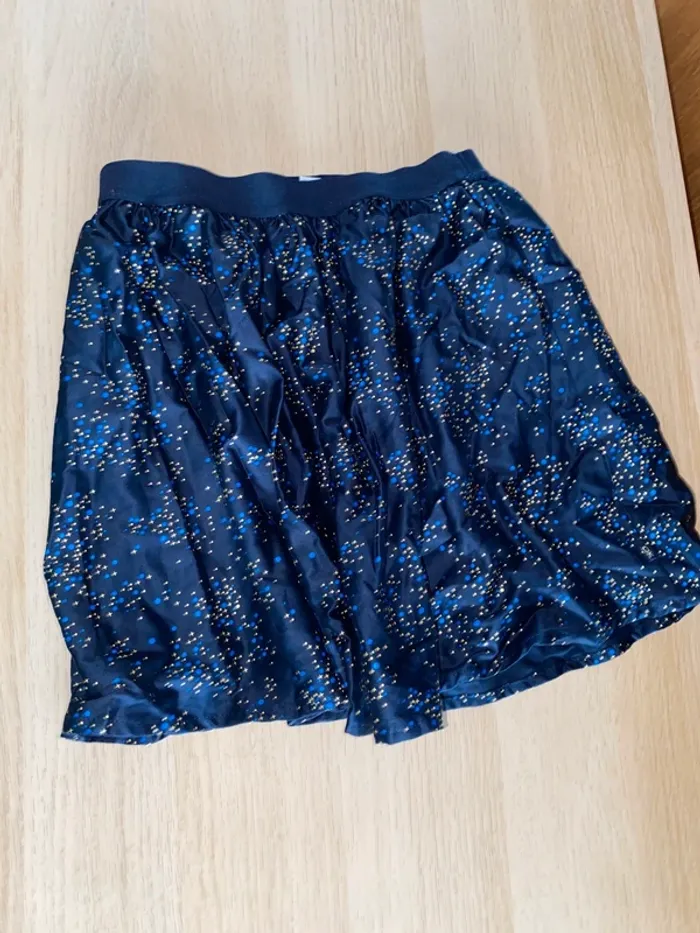 Jupe fille okaidi bleu fête Noël nouvel an 8 ans