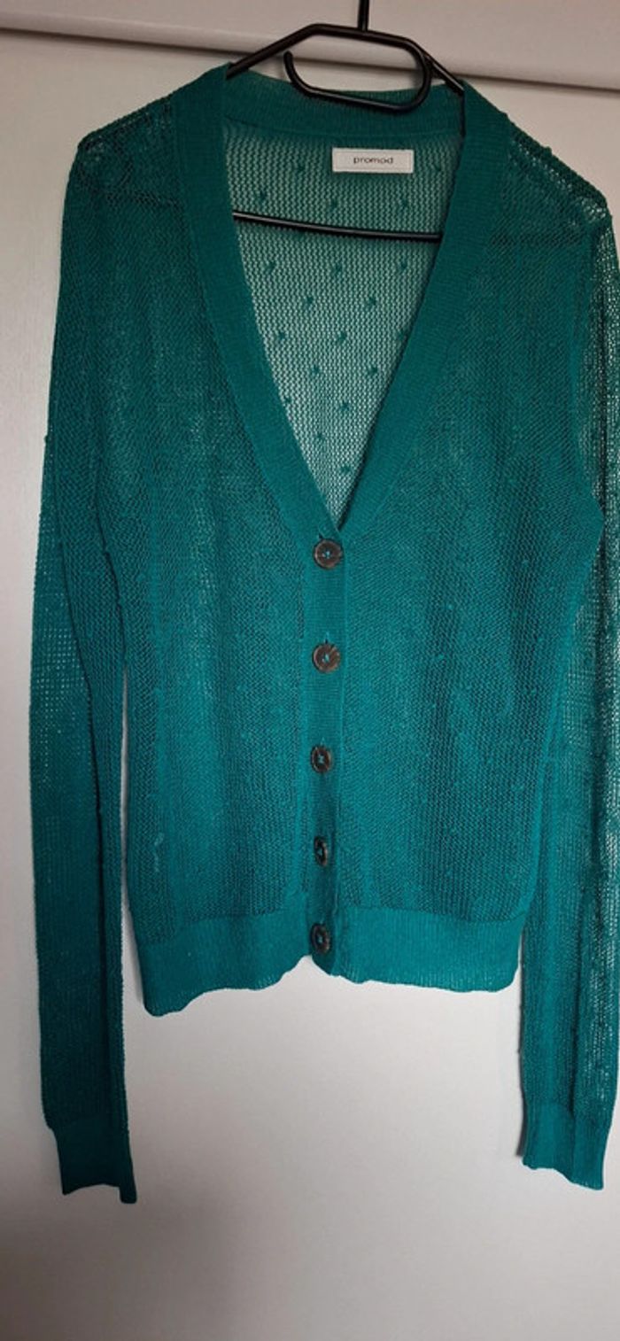 Gilet fin bleu canard Promod