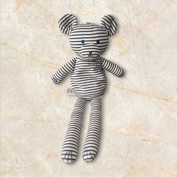 Doudou ours 🐻 souris 🐭 rayé marine Petit Bateau