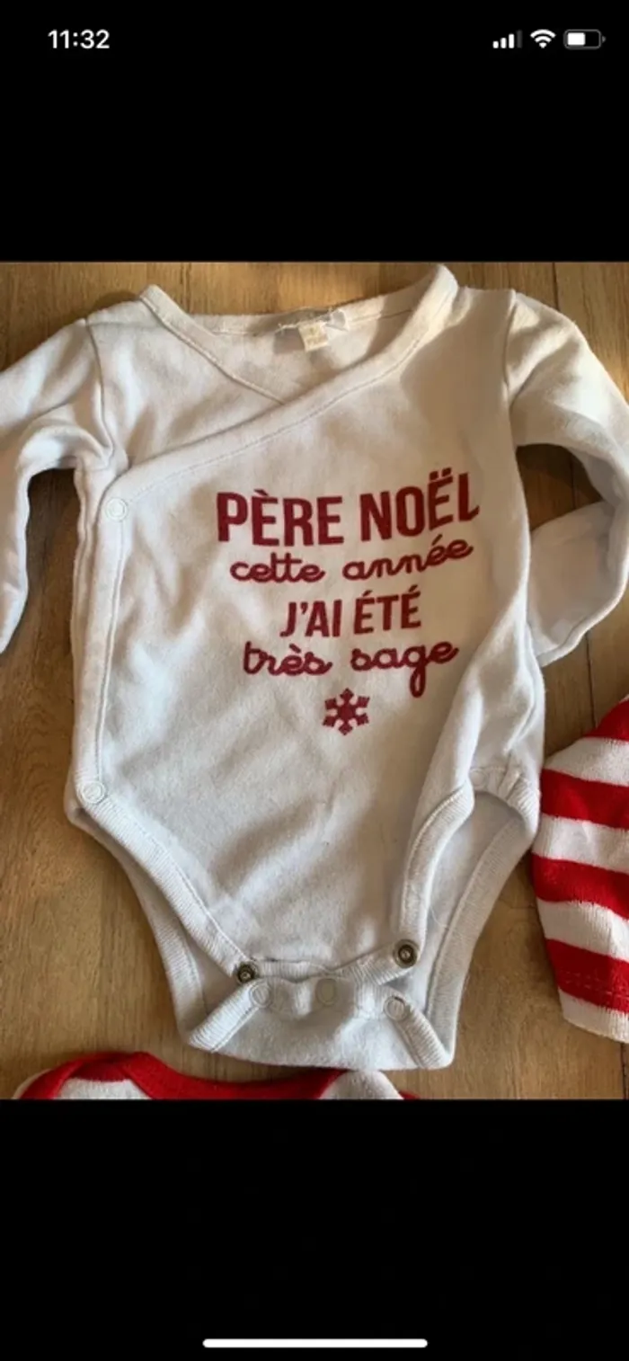 Lot pyjamas bodies Noël 🎅 taille 6 mois - photo numéro 3