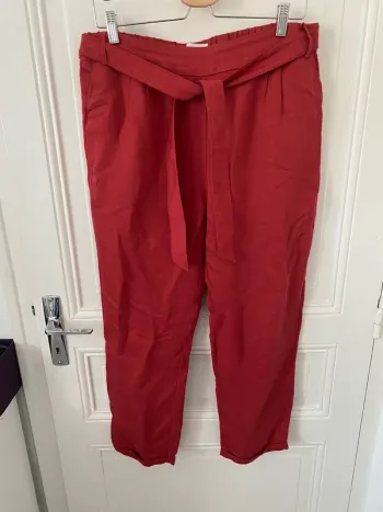 Pantalon fluide bordeaux