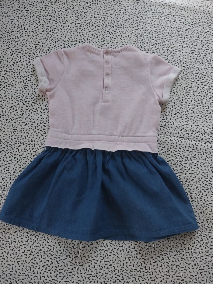 Robe bébé KIABI 18 mois – haut molleton rose & jupe jean - photo numéro 3