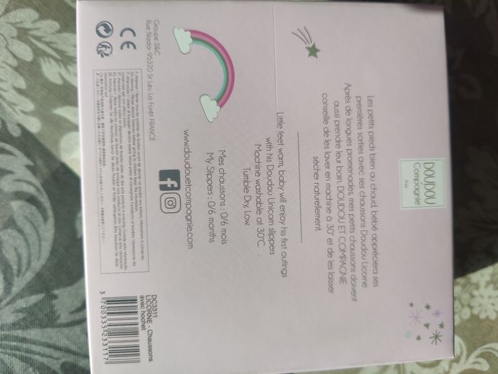 Doudou et compagnie chaussons naissance licorne - photo numéro 5