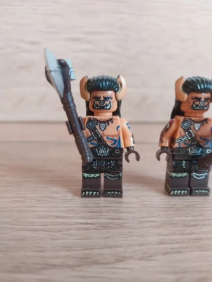 Figurines type lego 2 guerriers orcs Warcraft - photo numéro 2