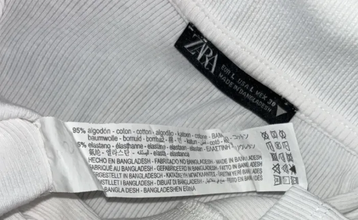 Top blanc manches longues Zara L - photo numéro 4