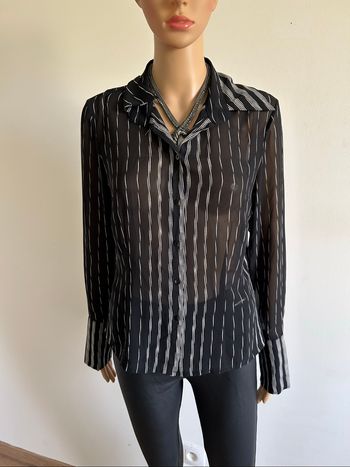 Blouse noire et blanche transparente Mexx taille française 40 TBE
