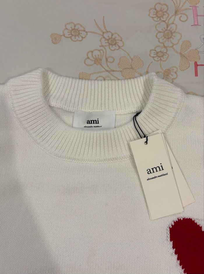 Pull AMI Paris Blanc Taille S - photo numéro 4