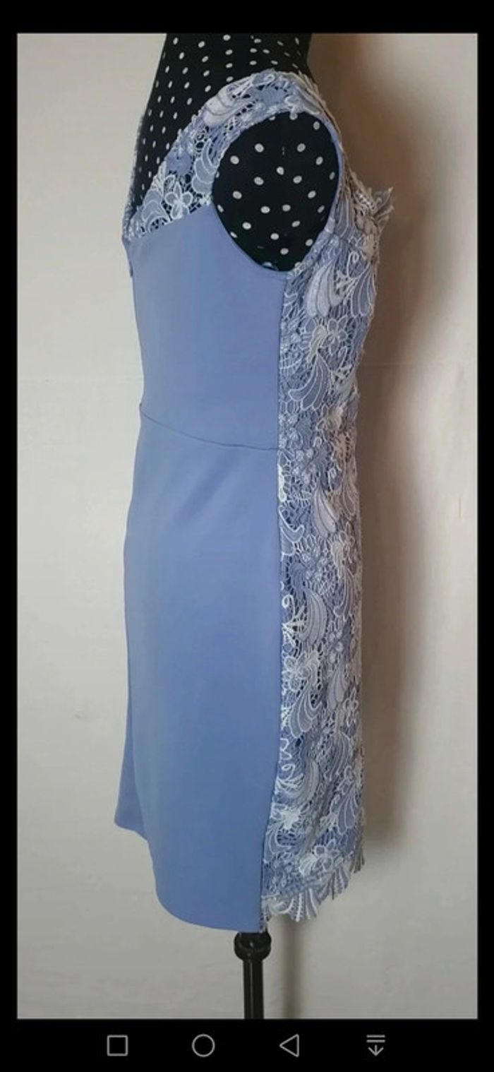 Robe chic en dentelle bleu blanc Taille L Lipsy London - photo numéro 4
