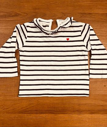 T-shirt marin manches longues coton Kiabi 12 mois