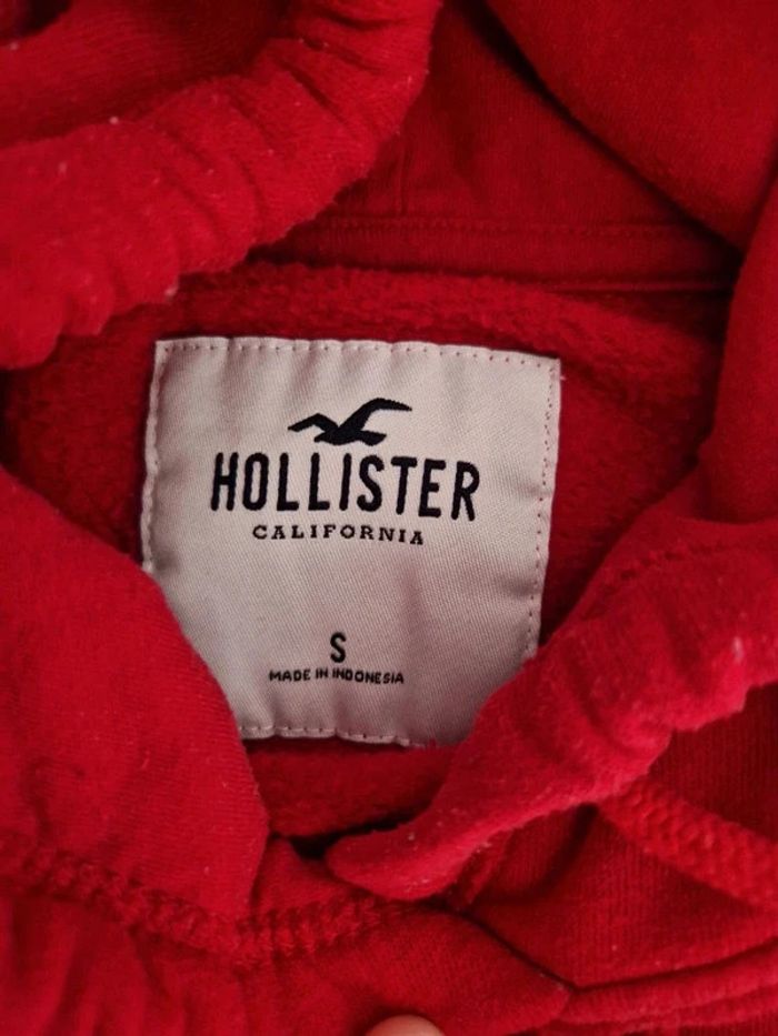 Pull capuche rouge Tommy Hilfiger taille S - photo numéro 4