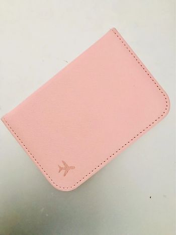Pochette rose pastel rose pale passeport