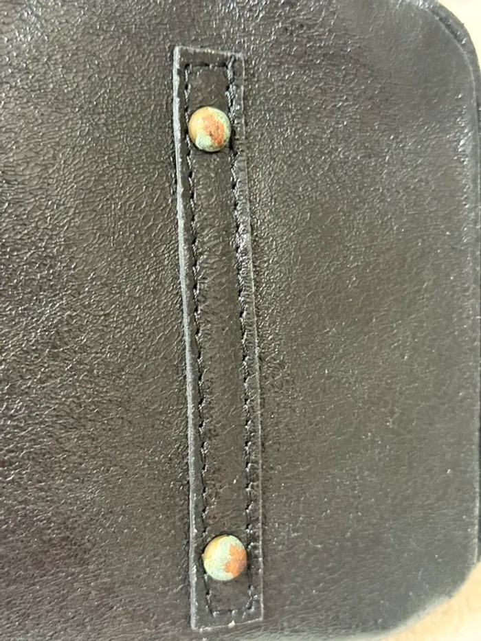 Grand sac noir en cuir véritable – Genuine leather - photo numéro 10