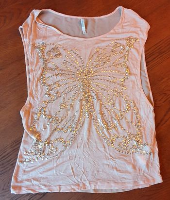 Tee shirt Papillon beige