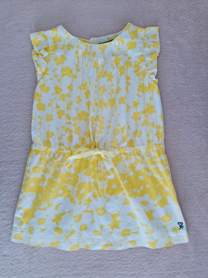 Robe d'été Okaïdi 3 ans blanche motif fleurs jaune