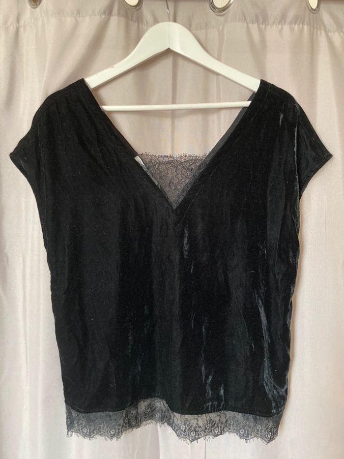 Blouse en velours noire Promod 38