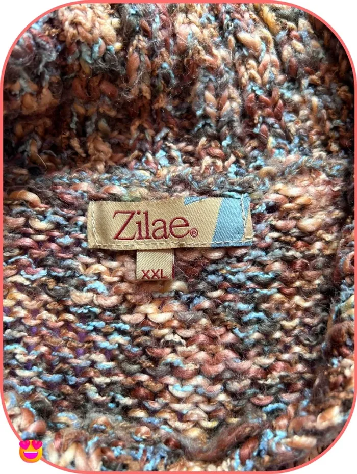 Pull Tricoté Col Large Zilae - Taille XXL - Vintage - photo numéro 4