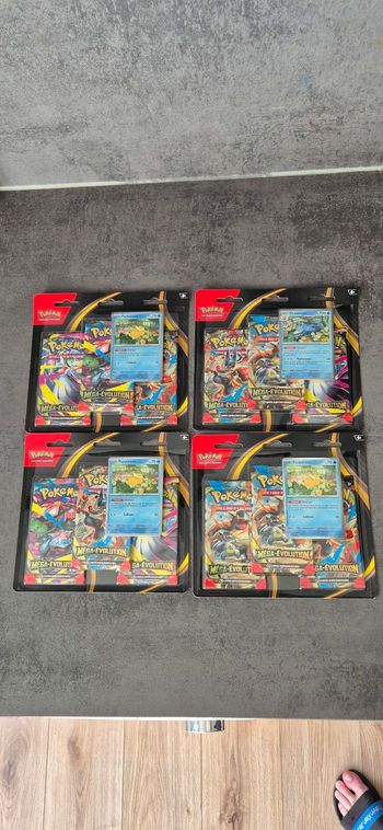 Lot de 4 Tripacks Pokémon Méga-Évolution ME01 FR Neufs Scellés