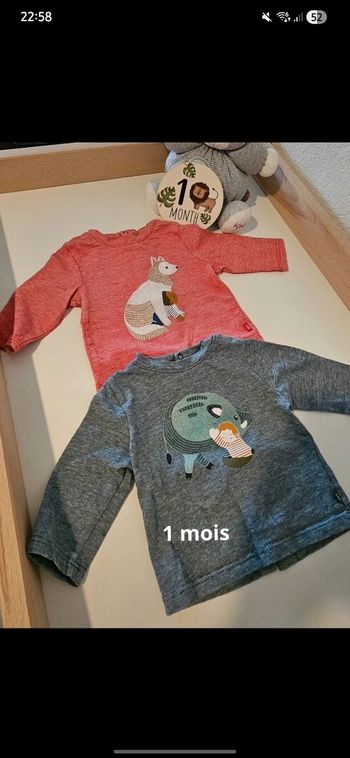 Lot T shirt Obaibi 1 mois
