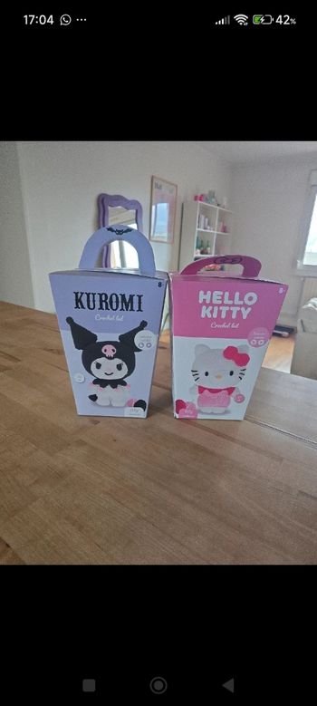 Lot kit crochet Hello Kitty et kuromi 