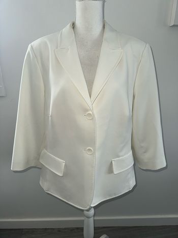 Blazer blanc crème manches 3/4 Punto Roma T44 XXL