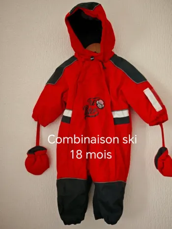 Combinaison ski rouge 18 mois enfant