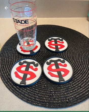 Stade toulousain lot de 4 dessous de verre
