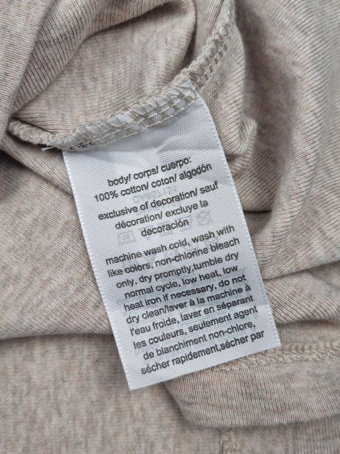 T-shirt col V Tommy Hilfiger beige chiné – Taille L Femme (mesures en photos) - photo numéro 9
