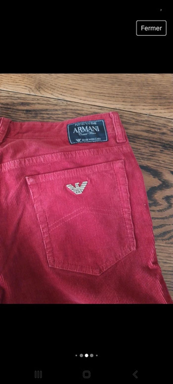 Pantalon Armani junior 12ans en velour Rouge - photo numéro 11