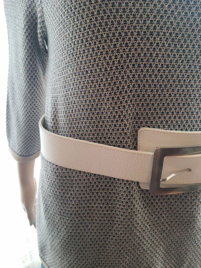 Ceinture femme en cuir blanc Accento 90cm - photo numéro 5